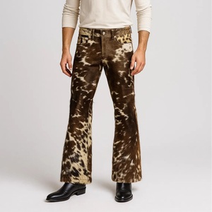 Pantalon en cuir de vachette à poils longs sur mesure haut de gamme pour homme, pantalon en fourrure de vache véritable pour vêtements de cowboy occidentaux de luxe - Product Image 4