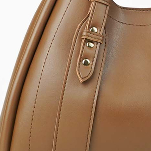 Women's Classic Genuine Leather Hobo <b>Bag</b> Brown Color Two Handles Open Top Design Soft Texture Daily Use - Product Image 5