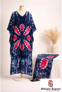 Women Custom <b>Kaftan</b> Dress Printed <b>Beach</b> Cover Up Loose Fit Silk Cotton Rayon Polyester Wholesale Manufacturer Supplier - Product Image 6