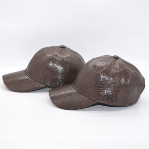 Casquette de baseball en cuir PU marron à motif crocodile, réglable, snapback, 6 panneaux, unisexe, décontractée, pour l'extérieur - Product Image 3