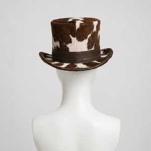 Sombrero de Cuero con Estampado de Vaca, Estilo Europeo y Americano, Unisex, para Fiestas Formales, para las Cuatro Estaciones, para Adultos - Product Image 2
