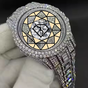 Montre à quartz de luxe pour homme RAMDUT IMPEX Fashion Lab Diamond, style hip-hop, haute qualité, étanche, grand cadran à chiffres romains sertis de diamants. - Product Image 3