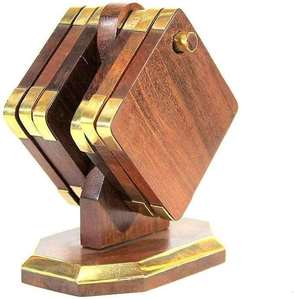 Sous-verres classiques en bois naturel massif 5 mm, écologiques, carrés, faits à la main, pour la maison, le bureau, les tables basses, surface élégante, mariage - Product Image 3