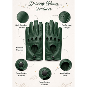 Guantes de Conducción de Cuero Personalizados para Hombre, Fabricados por el Fabricante OEM, Guantes Profesionales para Carreras de Autos, Guantes Premium para Carreras de Autos - Product Image 4