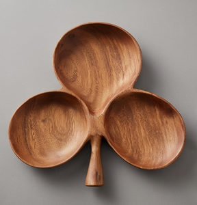 Plato de Servir de Madera Premium con Forma de Hoja, Diseño Clásico, Color Sólido, para Fiestas, Hogar, Restaurante, Elegante Adorno de Mesa - Product Image 1