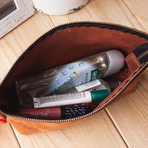 Bolsa de cosméticos Vintage para mujer, cuero personalizado para artículos de tocador, regalo de viaje con cierre de cremallera, Ideas de regalo de cumpleaños para - Product Image 2