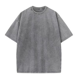 ออกแบบโลโก้เอง เสื้อยืดคอตตอนผู้ชายทรงโอเวอร์ไซส์ แขนสั้น คอกลม สีพื้น ผ้าเจอร์ซีย์ ระบายอากาศได้ดี สวมใส่สบาย - Product Image 5