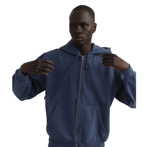 Custom Men's Oversized Full <b>Zip</b> <b>Hooded</b> Sweatshirt Heavyweight Cotton Fleece Casual Streetwear OEM ODM Manufacturer - Product Image 1