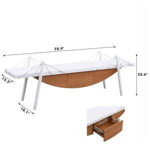 Moderno Soporte de TV de Diseño Náutico de 70.87 Pulgadas, Mesa Consola Multimedia de Madera MDF con Forma de Velero y Cajón, Centro de Entretenimiento Único - Product Image 6