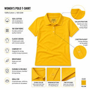 <b>Womens</b> Slim Fit for T-<b>Shirt</b> 100% Cotton 180 GSM Yellow Color Short <b>Sleeve</b> Breathable Soft Fabric Premium Quality Casual Wear - Product Image 4