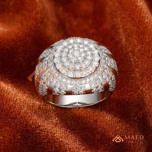 925 <b>Silver</b> Iced Out Round Cut Moissanite <b>Ring</b> <b>for</b> <b>Men</b> Hip Hop Cluster Halo Statement <b>Ring</b> Luxury Jewelry Gift - Product Image 1