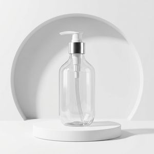Flacon pompe rond en PET, capacité personnalisée, pour emballage cosmétique en plastique ambré ou vert, fabricant vietnamien certifié OEM/ODM - Product Image 4