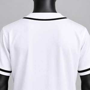 Camiseta de Béisbol Blanca con Cuello en V, Manga Corta, Diseño Sólido, Transpirable, Estilo Clásico para Entrenamiento, Hombres y Mujeres - Product Image 6