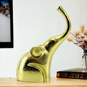 Jaffs Exports 26cm H X 9.5cm W X 18cm L Gold Plated <b>Elephant</b> Figurine Handmade Modern Eco-Friendly Feng Shui Tabletop <b>Decor</b> - Product Image 3