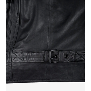 2026 OEM Hot Trending Original Black Cowhide Leather Jacket For Men's Zip Pockets 100%High Quality Low MOQ Winter Fashion Jacket - Product Image 4