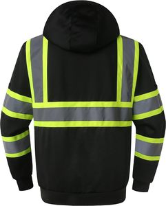 High Quality Hi Vis Reflective Hoodie Safety Workwear with Reflective Tape for Construction <b>Workers</b> Safety Reflective <b>Jacket</b> - Product Image 3