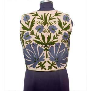 Veste en coton imprimé floral Cotrise pour femmes A2ZCraftBazar, tissu respirant vintage, logo au dos, manches courtes, printemps, automne, hiver - Product Image 4