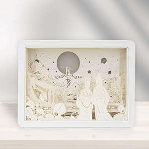 ขายส่งของตกแต่งบ้านพร้อมไฟบรรยากาศ 3 มิติ ของขวัญเทศกาล กล่องเครื่องประดับลายกระดาษแกะสลักแสงเงา คุณภาพสูง ราคาดีที่สุด - Product Image 2