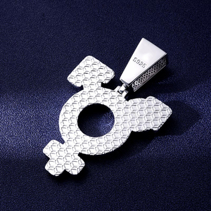 Custom logo <b>pendant</b> made in 14kt <b>solid</b> white <b>gold</b> with dvvs lab diamonds direct wholesale manufacturer - Product Image 3