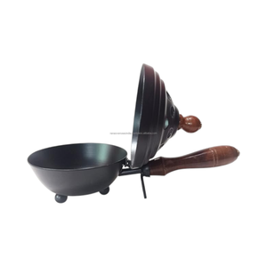 Portable Iron Incense Burner Wooden Handle Charcoal Incense Holder Resin Bakhoor Burner for Home Meditation <b>Decor</b> - Product Image 1