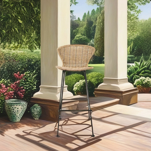 Silla de Bar de ratán duradera para uso en interiores y exteriores Comedor cómodo en hoteles Salas de estar Parques Villas Dormitorios para apartamentos - Product Image 2