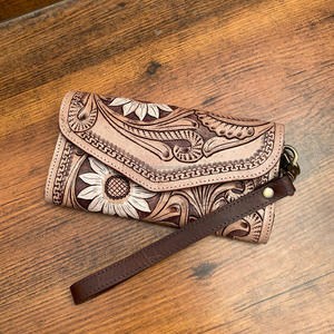 Nueva moda de alta calidad, bolso cruzado con flecos de cuero de vaca genuino y bolso de mano, conjunto combinado de 2 piezas para mujer - Product Image 6