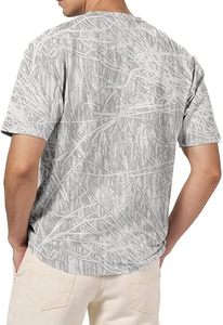 เสื้อยืดแขนสั้นผู้ชายทรงโอเวอร์ไซส์ สีเทา ลายพิมพ์นามธรรม ผ้าถักโพลีเอสเตอร์ สไตล์ลำลอง คอกลม - Product Image 4