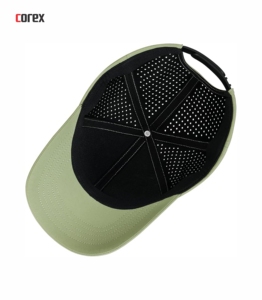 Casquette de baseball verte découpée au laser à 6 panneaux, maille respirante, broderie 3D, bouton réglable, unisexe, pour l'extérieur, printemps-été, décontractée - Product Image 5