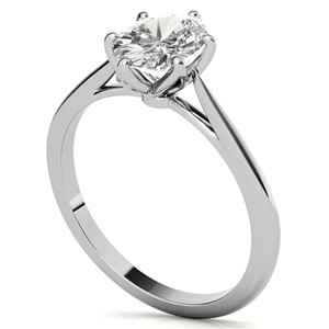 Oval Cut Solitaire <b>Ring</b> VVS1 Moissanite Engagement <b>Ring</b> Six Claw Prong 14K Solid White Gold Wedding <b>Statement</b> <b>Ring</b> - Product Image 4