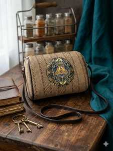 Lady Vintage Geometric Pattern PU Crossbody Shoulder Bag with Zipper Closure Single Adjustable <b>Strap</b> for Daily Use - Product Image 1