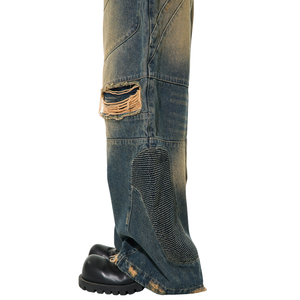 Pantalones vaqueros cargo holgados de hombre, nuevos, lavados, personalizados, de cintura media, de algodón - Product Image 4