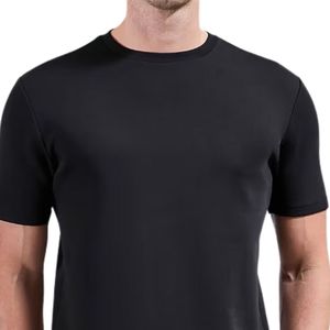 Camiseta de Cuello Redondo para Hombre con Logotipo Personalizado al por Mayor, Camiseta Deportiva Informal Negra de Manga Corta de Algodón - Product Image 3