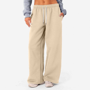 Pantalon de jogging cargo taille haute ample pour femme, grande taille, tendance, confortable, doublé polaire, avec poches - Product Image 1