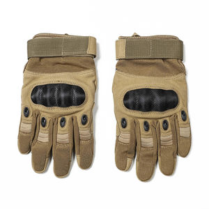 Gants tactiques en cuir véritable à doigts complets pour hommes, compatibles écran tactile, pour le sport, le fitness, les activités de plein air, la moto, la pêche et les soirées - Product Image 1