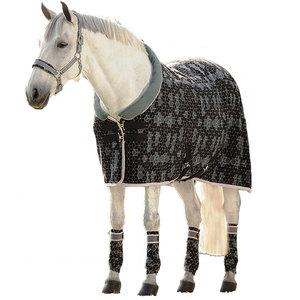 Manta Impermeable Roja para Caballo con Estampado Animal, Cierre de Velcro Completo, Ropa de Montar - Product Image 6