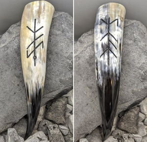 Vente chaude Artisanat Naturel Meilleure Qualité À La Main Blanc Court Poli Viking Corne À Boire - Product Image 1