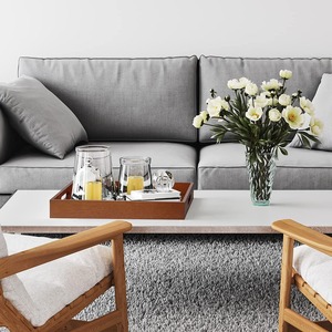 Plateau de rangement en bois durable, rectangulaire, design minimaliste poli, durable, à un seul niveau, pour table, 1 compartiment - Product Image 4