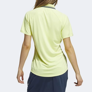 Polo de Mujer Amarillo Claro, Manga Corta, Color Sólido, Informal, Transpirable, Tejido de Punto, 100% Poliéster, Corte Regular, Venta al Por Mayor OEM - Product Image 4