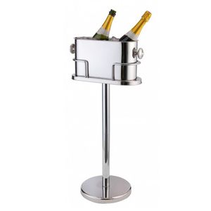 Cubo de hielo para vino de plata antigua con soporte, enfriador de champán alto con pedestal para decoración de hoteles y restaurantes - Product Image 6
