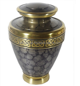 Modern Eco-Friendly Cremation Urns by Hand Carving with Color Finish Best Selling Solid Brass Adult Keepsake Funeral Urn - Product Image 2