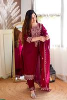 Robe de mariée modeste grande taille en mousseline fantaisie brodée avec sequins, style robe de bal, 76171 Salwar Kameez pakistanais