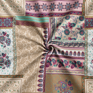Cotton Combed Poplin <b>Fabric</b>-<b>Medium</b> Weight 120GSM Eco-Friendly Waterproof Crisp & Smooth Feel Digital Patchwork Pattern for Bags - Product Image 3