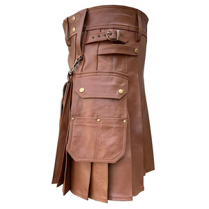 Black Gothic Steampunk Kilt With <b>Chains</b> And Buckles Asymmetrical Design - Product Image 4