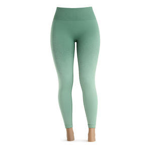 Leggings de Yoga de Cintura Alta, Color Verde Salvia, Sin Costuras, Compresivos, para Gimnasio, de Spandex/Nailon, Transpirables, de Secado Rápido, Ligeros, Talla Grande - Product Image 1