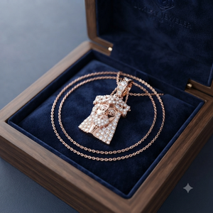 925 Silver Natural Diamond Religious Bling Hip Hop Custom Unisex Rapper's Iced Jesus Face Head Christ Necklace Fine <b>Pendants</b> - Product Image 5