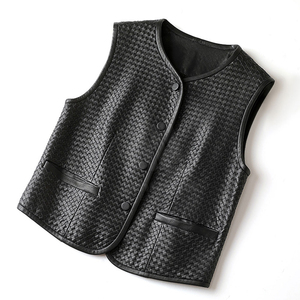 Chaleco de Piel Auténtica para Mujer a Precio Razonable, Resistente al Viento, de Alta Calidad, Personalizable, Informal, de Punto, a la Moda - Product Image 3