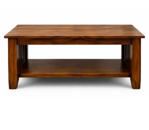 Traditional Slat-Sided Wooden Living Room <b>Table</b> | 2-Tier Rectangular Coffee <b>Table</b> | B2B Wholesale India - Product Image 2