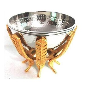 Suministros para Fiestas de Boda, Tazón Decorativo Redondo de Metal de la India, Tazón de Metal de Calidad de Exportación, Tazón de Metal Estilo Indio - Product Image 3