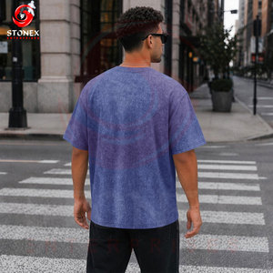 Camiseta de algodón extragrande de corte relajado personalizada para hombre con estampado gráfico, venta al por mayor, calidad premium, el mejor artículo. - Product Image 4