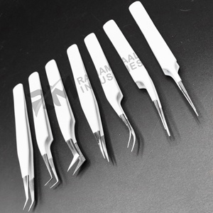 Pince à cils RABIAMIRAAL INDUSTRIES en acier inoxydable, pointe lisse, outils de précision, modèle à pointe argentée - Product Image 4